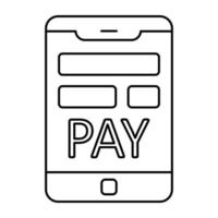 icône de paiement mobile, vecteur modifiable