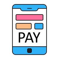 icône de paiement mobile, vecteur modifiable