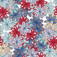 modèle sans couture de fleur de doodle désordonné fantaisie colorée abstraite. fond floral créatif. texture de petites fleurs. vecteur