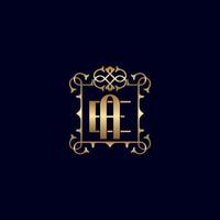ae ou ea logo de luxe royal orné d'or vecteur