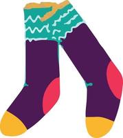 chaussettes de noël faites avec des motifs de couleurs différentes vecteur