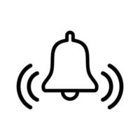 icône de contour d'alarme de cloche vecteur