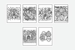 conception de vecteur de page de coloriage de noël