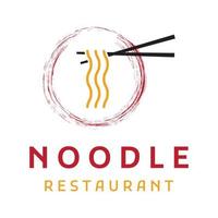 modèle de conception de logo pour de délicieuses soupes de nouilles chinoises et japonaises et des plats de ramen types d'aliments asiatiques. logos pour entreprises, restaurants, cafés et magasins. vecteur