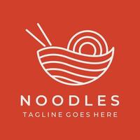 modèle de conception de logo pour de délicieuses soupes de nouilles chinoises et japonaises et des plats de ramen types d'aliments asiatiques. logos pour entreprises, restaurants, cafés et magasins. vecteur