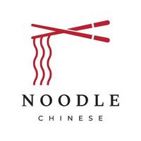 modèle de conception de logo pour de délicieuses soupes de nouilles chinoises et japonaises et des plats de ramen types d'aliments asiatiques. logos pour entreprises, restaurants, cafés et magasins. vecteur