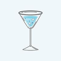 cocktail bleu avec de la glace vecteur