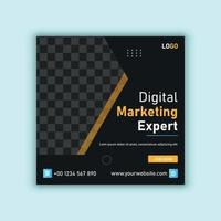 publication sur les médias sociaux de l'agence de marketing numérique, bannière web de marketing numérique, conception de flyer carré d'entreprise vecteur