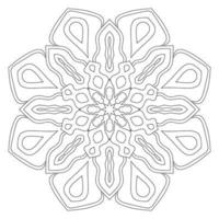 joli mandala. fleur doodle ronde ornementale isolée sur fond blanc. ornement décoratif géométrique dans un style oriental ethnique. vecteur