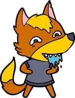 personnage de renard de vecteur en style cartoon