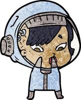 personnage d'astronaute de vecteur en style cartoon