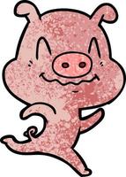 personnage de cochon de vecteur en style cartoon