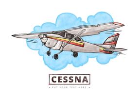 Fond d'aquarelle Cessna gratuit vecteur