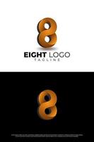 numéro huit élément de modèle de vecteur de logo de conception 3d