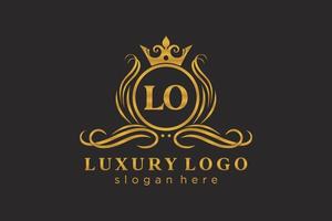 modèle initial de logo de luxe royal de lettre lo dans l'art vectoriel pour le restaurant, la royauté, la boutique, le café, l'hôtel, l'héraldique, les bijoux, la mode et d'autres illustrations vectorielles.