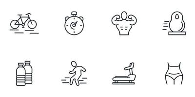 jeu d'icônes de remise en forme. éléments de vecteur de symbole de pack de remise en forme pour le web infographique