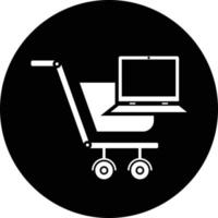 panier, commerce électronique, icône shopping vecteur