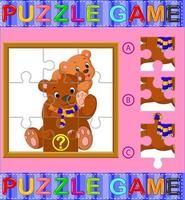 jeu éducatif de puzzle pour les enfants d'âge préscolaire avec ours vecteur