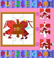 jeu éducatif de puzzle pour les enfants d'âge préscolaire avec fourmi vecteur