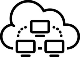 icône de ligne pour le cloud computing vecteur