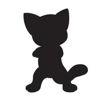 vecteur de silhouette de chat isolé sur fond blanc livre de coloriage animal pour les enfants