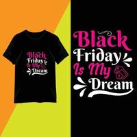 conception de t shirt vendredi noir typographie à la mode vecteur