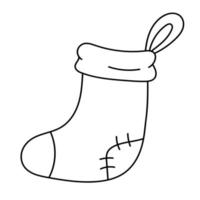 doodle chaussette de noël chaude avec motif vecteur