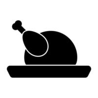 une icône de téléchargement premium de dinde de poulet vecteur