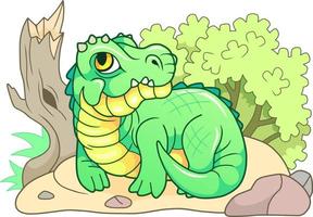 crocodile de dessin animé mignon vecteur