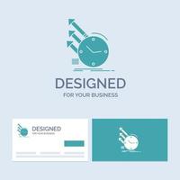 détection. inspection. de. régularités. symbole d'icône de glyphe de logo d'entreprise de recherche pour votre entreprise. cartes de visite turquoise avec modèle de logo de marque. vecteur