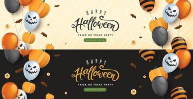 conception de bannière d'halloween avec des éléments festifs halloween vecteur