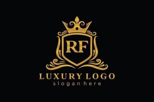 modèle initial de logo de luxe royal de lettre rf dans l'art vectoriel pour le restaurant, la royauté, la boutique, le café, l'hôtel, l'héraldique, les bijoux, la mode et d'autres illustrations vectorielles.