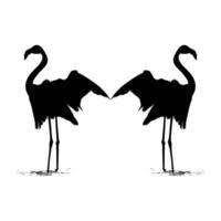 paire de la silhouette de flamant rose dansant pour l'icône, le symbole, le logo, l'illustration d'art, le pictogramme, le site Web ou l'élément de conception graphique. illustration vectorielle vecteur