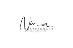 initial nw lettre signature logo modèle design élégant logo signe symbole modèle vecteur icône