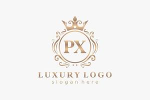 modèle initial de logo de luxe royal de lettre px dans l'art vectoriel pour le restaurant, la royauté, la boutique, le café, l'hôtel, l'héraldique, les bijoux, la mode et d'autres illustrations vectorielles.