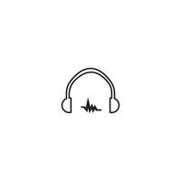logo d'icône d'écouteur, création vectorielle vecteur
