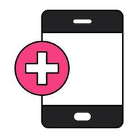 conception vectorielle à la mode de l'application médicale mobile vecteur