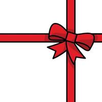 ruban rouge avec archet isolé sur fond blanc. décoration de vacances. cadeau de noël, saint valentin, élément d'emballage d'anniversaire vecteur