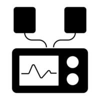 une icône de conception unique de moniteur ecg vecteur