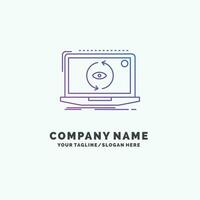 application. application. Nouveau. Logiciel. mettre à jour le modèle de logo d'entreprise violet. place pour le slogan vecteur