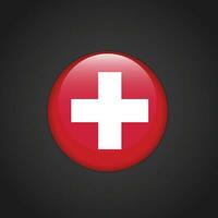 bouton cercle drapeau suisse vecteur