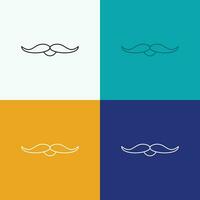 moustache. branché. movember. Masculin. icône hommes sur divers arrière-plans. conception de style de ligne. conçu pour le web et l'application. illustration vectorielle eps 10 vecteur