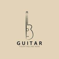 logo, icône et symbole d'art de ligne de guitare, conception d'illustration vectorielle vecteur