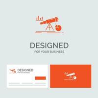 modèle de logo d'entreprise pour l'analyse. finance. prévoir. marché. prédiction. cartes de visite orange avec modèle de logo de marque. vecteur