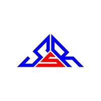 conception créative du logo de lettre ssr avec graphique vectoriel, logo ssr simple et moderne en forme de triangle. vecteur