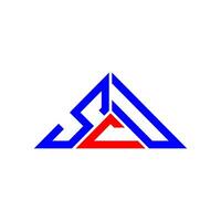 conception créative du logo de lettre scu avec graphique vectoriel, logo scu simple et moderne en forme de triangle. vecteur