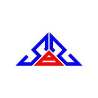 conception créative du logo de lettre sbz avec graphique vectoriel, logo sbz simple et moderne en forme de triangle. vecteur