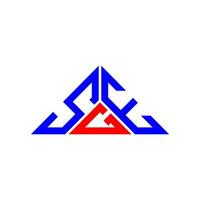 création de logo de lettre sge avec graphique vectoriel, logo sge simple et moderne en forme de triangle. vecteur