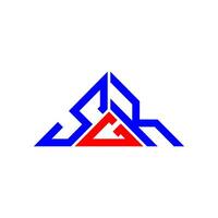 conception créative du logo de lettre sgk avec graphique vectoriel, logo sgk simple et moderne en forme de triangle. vecteur