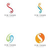 modèle d'illustration de conception d'icône vectorielle yin yang vecteur